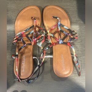 Kelly and Katie Watercolor Sandals Size Women's 10 Like New